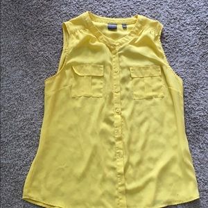 New York and Company Sheer Yellow Top